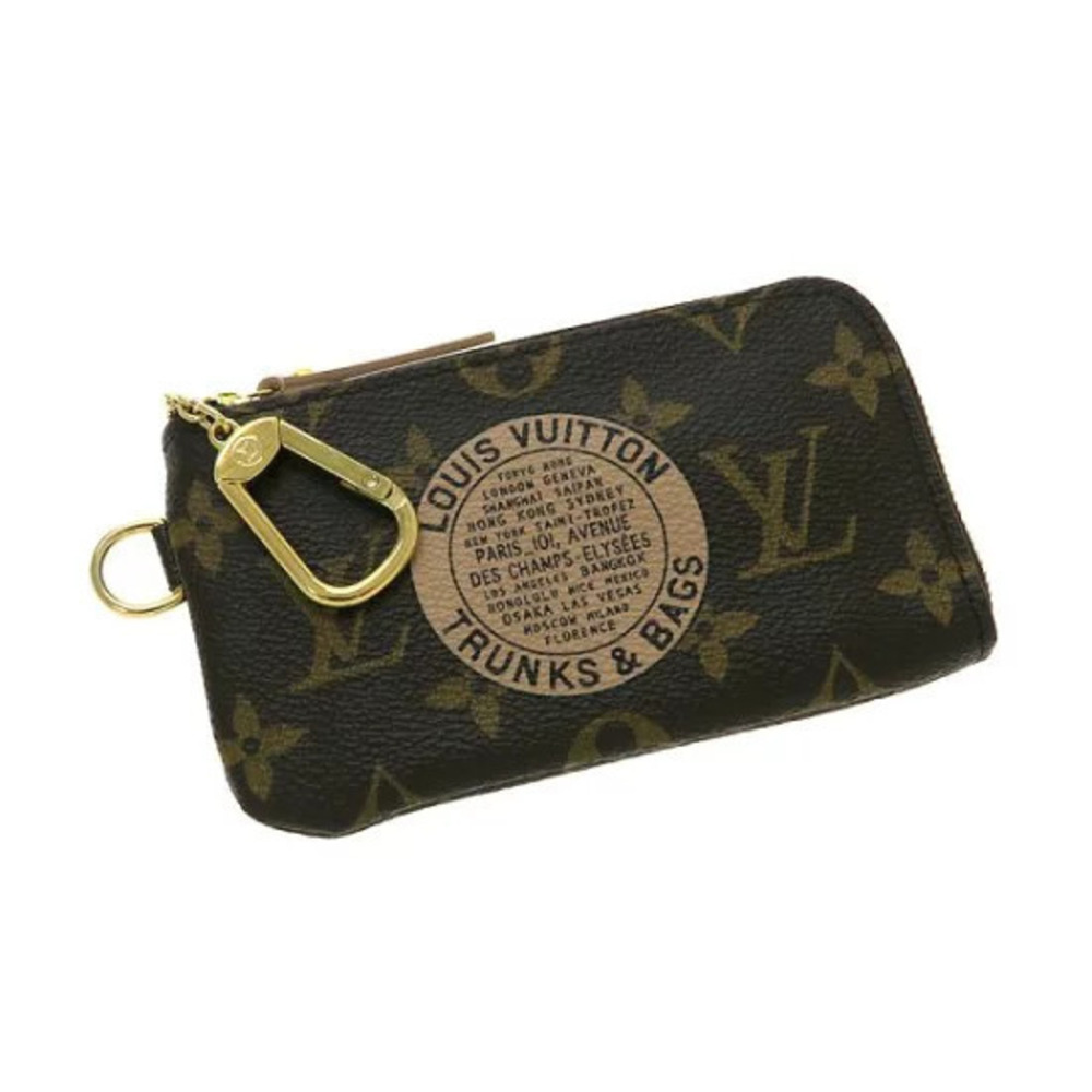 Louis Vuitton Monogram Pochette Cl Pouch Canvas Leather Black Brown